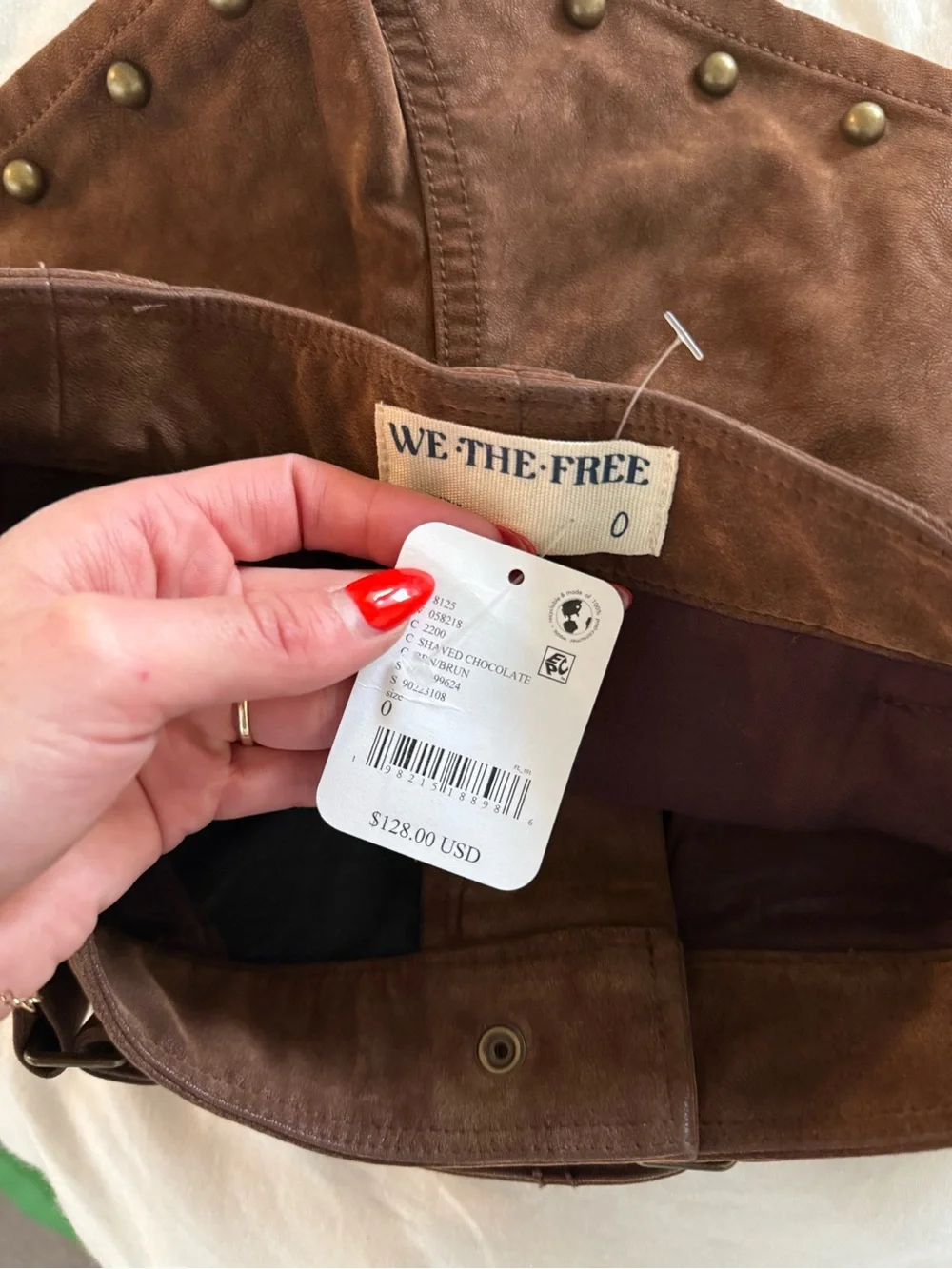 Free People Brown Suede Studded Shorts - Picture 4 of 4
